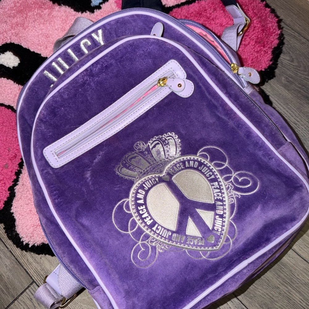 Juicy Couture Purple and Gold Kids Backpack